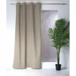 TOILINUX Lot De 2 Rideaux Unis Effet Bachette 8 œillets – 135 X 240 Cm – Taupe a Prix Discount 9