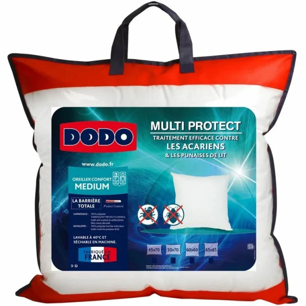 Distributeur Officiel DODO Oreiller Médium Anti-acariens DODO MULTI PROTECT 1