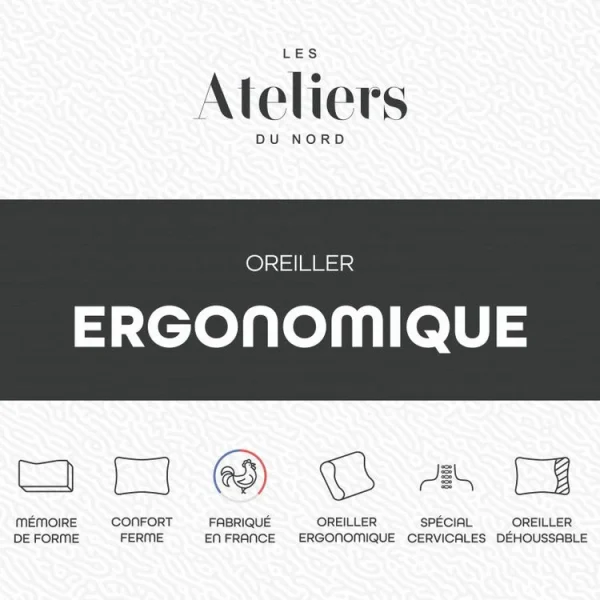 ATELIERS DU NORD Oreiller Ergonomique – magasin en ligne 4