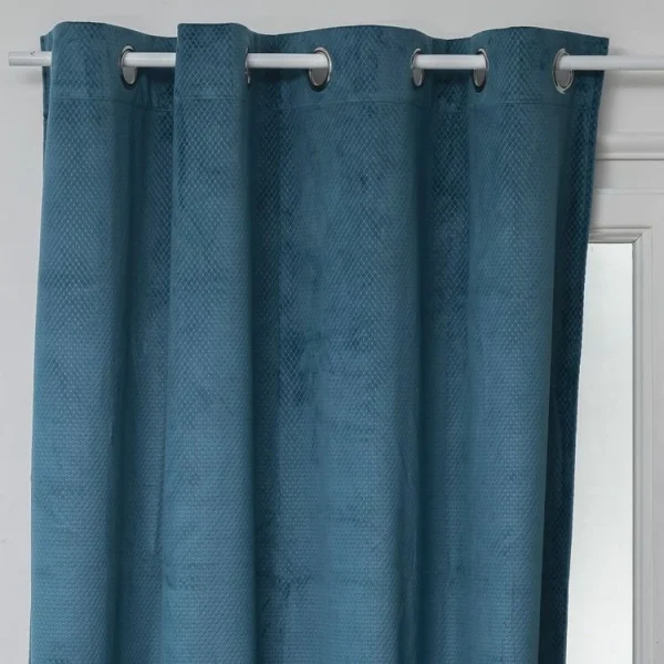 ATMOSPHERA Rideau De Salon Occultant 8 œillets Modèle Otto – 140 X 260 Cm – Bleu Canard qualité supérieure 1
