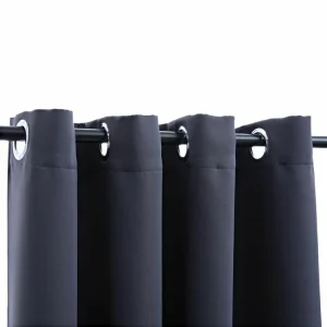 VIDAXL Rideaux Occultants Avec Anneaux Metal 2pcs Anthracite 140x225cm l'unique style 10
