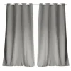 Boutique officielle TOILINUX Lot De 2 Rideaux Unis Effet Bachette 8 œillets – 135 X 240 Cm – Gris Anthracite 13